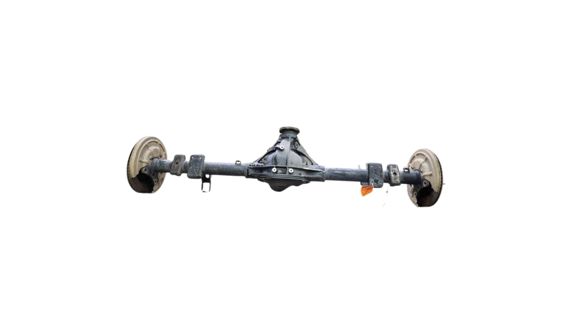 Used axle assembly ready for installation in vehicle drivetrain system